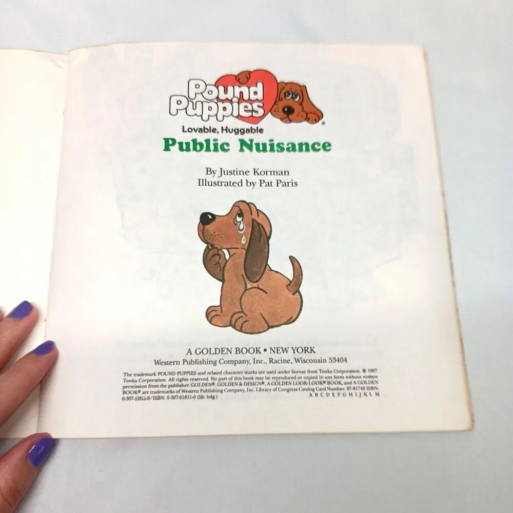 1987 Pound Puppies Little Golden Book Public Nuisance Vintage Kids‎ Book